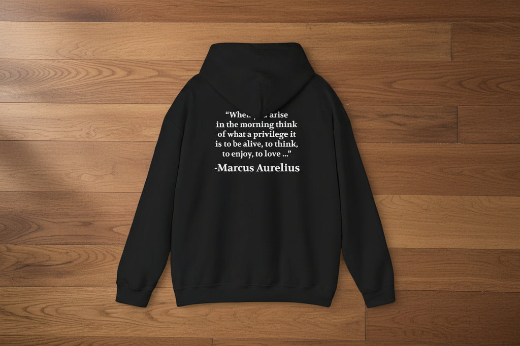 Motivational Hoodie. Marcus Aurelius